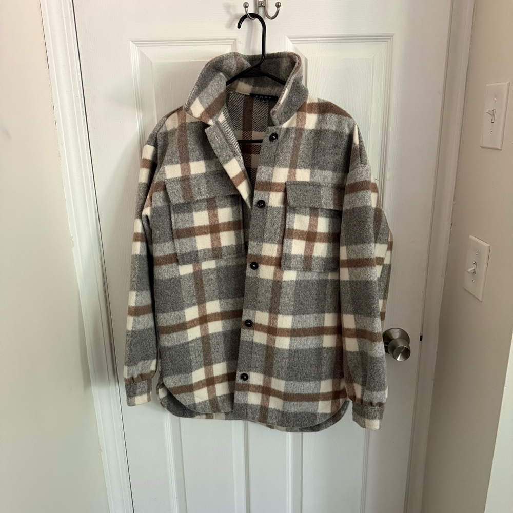 Plaid Kids Jacket - Gray and Brown